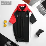 Áo Thun Nam Cá Sấu Poly Cổ Bẻ Ghép Vải Thêu Chữ