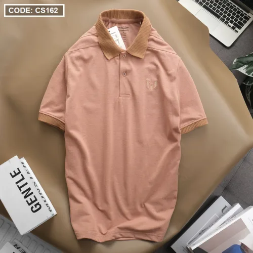 Áo Thun Polo Nam Tay Ngắn Bo Cổ Dệt Cao Cấp