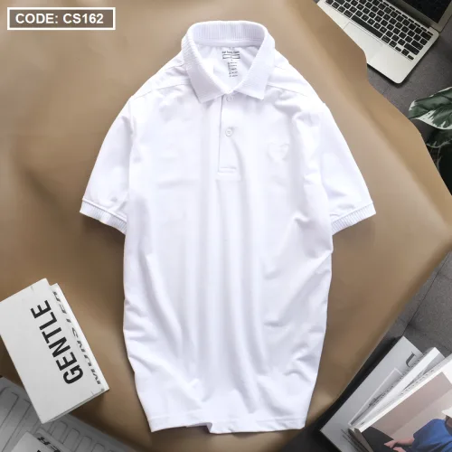Áo Thun Polo Nam Tay Ngắn Bo Cổ Dệt Cao Cấp
