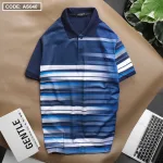 Áo Thun Nam Cổ Bẻ Sọc Ngang Tay Ngắn