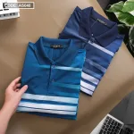 Áo Thun Nam Cổ Bẻ Sọc Ngang Tay Ngắn
