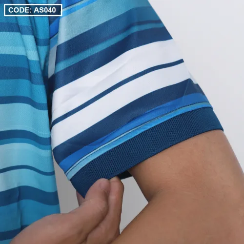 Áo Thun Nam Cổ Bẻ Sọc Ngang Tay Ngắn