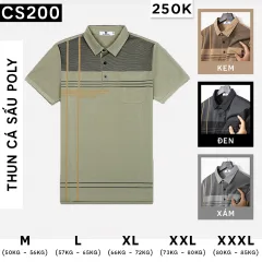 Áo Thun Nam Cổ Bẻ Sọc Nhuyễn Phối Túi (Có Size 3x)