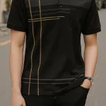 Áo Thun Nam Cổ Bẻ Sọc Nhuyễn Phối Túi (Có Size 3x)