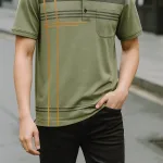 Áo Thun Nam Cổ Bẻ Sọc Nhuyễn Phối Túi (Có Size 3x)