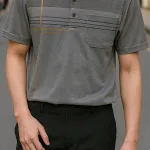 Áo Thun Nam Cổ Bẻ Sọc Nhuyễn Phối Túi (Có Size 3x)