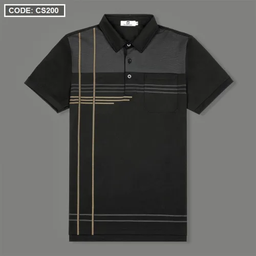 Áo Thun Nam Cổ Bẻ Sọc Nhuyễn Phối Túi (Có Size 3x)