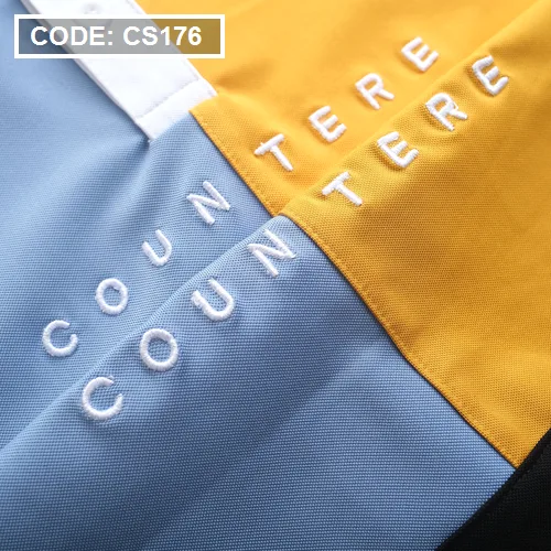 Áo Thun Nam Cổ Bẻ Thêu Chữ Phối Màu (Có Size 3XL)