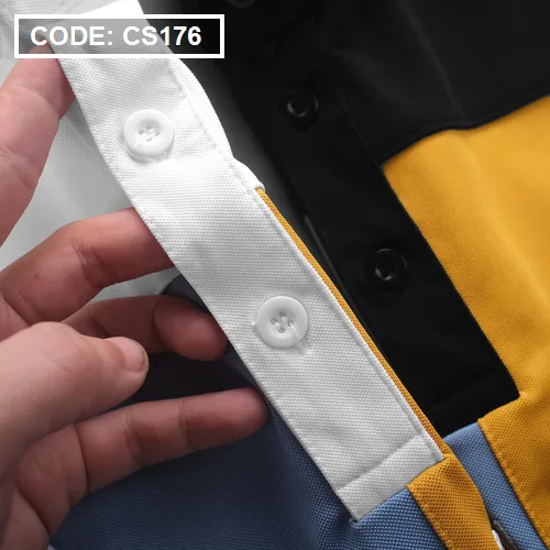 Áo Thun Nam Cổ Bẻ Thêu Chữ Phối Màu (Có Size 3XL)