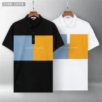 Áo Thun Nam Cổ Bẻ Thêu Chữ Phối Màu (Có Size 3XL)