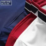Áo thun nam cổ bẻ thêu chữ thun co giãn