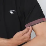 Áo thun nam cổ bẻ thêu hình két
