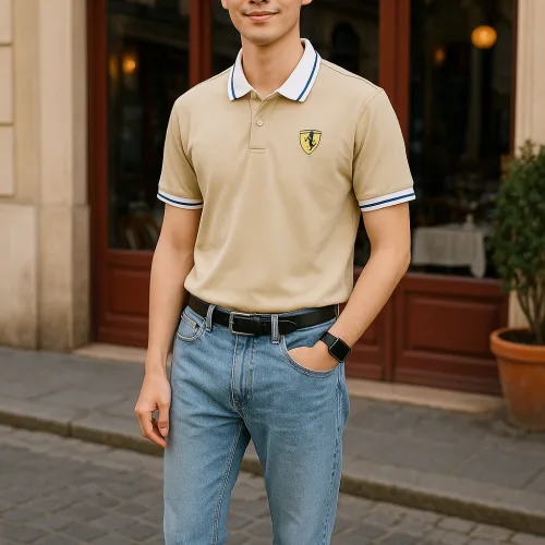 Áo Thun Nam Cổ Bẻ Thêu Logo Con Ngựa Và Phối Màu Tay Áo Trẻ Trung (Size 3XL)