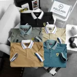 Áo Thun Nam Cổ Bẻ Thêu Logo Con Ngựa Và Phối Màu Tay Áo Trẻ Trung (Size 3XL)
