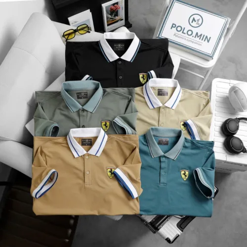 Áo Thun Nam Cổ Bẻ Thêu Logo Con Ngựa Và Phối Màu Tay Áo Trẻ Trung (Size 3XL)