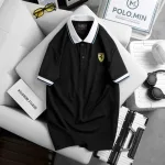 Áo Thun Nam Cổ Bẻ Thêu Logo Con Ngựa Và Phối Màu Tay Áo Trẻ Trung (Size 3XL)