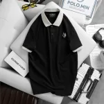 Áo Thun Nam Cổ Bẻ Thêu Logo Hình Con Sói Và Viền Bo Tay Áo (Có Size 3XL)