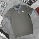 Áo Thun Nam Cổ Bẻ Thêu Logo Hình Con Sói Và Viền Bo Tay Áo (Có Size 3XL)