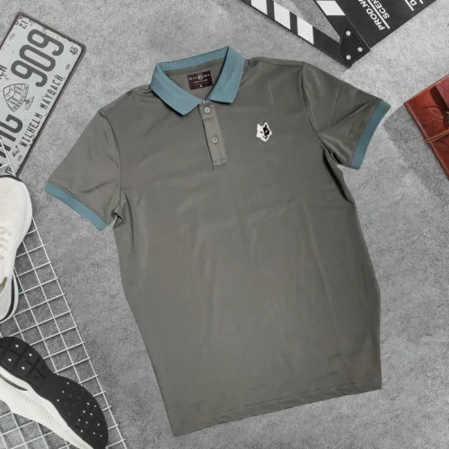 Áo Thun Nam Cổ Bẻ Thêu Logo Hình Con Sói Và Viền Bo Tay Áo (Có Size 3XL)