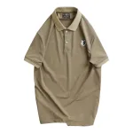 Áo Thun Nam Cổ Bẻ Thêu Logo Hình Con Sói Và Viền Bo Tay Áo (Có Size 3XL)