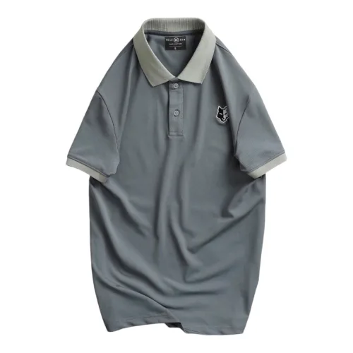 Áo Thun Nam Cổ Bẻ Thêu Logo Hình Con Sói Và Viền Bo Tay Áo (Có Size 3XL)