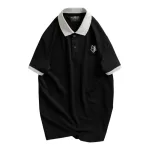 Áo Thun Nam Cổ Bẻ Thêu Logo Hình Con Sói Và Viền Bo Tay Áo (Có Size 3XL)