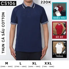 Áo thun nam cổ bẻ thêu sau lưng