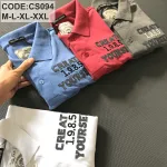 Áo Thun Nam Polo Cổ Bẻ Vải Thêu Chữ