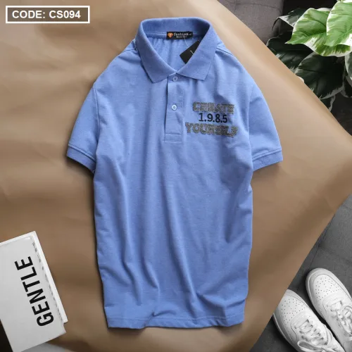 Áo Thun Nam Polo Cổ Bẻ Vải Thêu Chữ