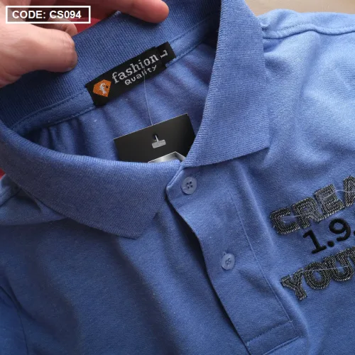 Áo Thun Nam Polo Cổ Bẻ Vải Thêu Chữ