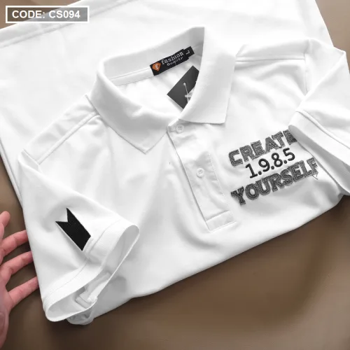 Áo Thun Nam Polo Cổ Bẻ Vải Thêu Chữ