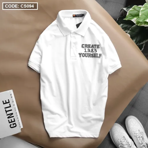 Áo Thun Nam Polo Cổ Bẻ Vải Thêu Chữ