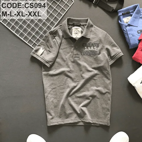 Áo Thun Nam Polo Cổ Bẻ Vải Thêu Chữ
