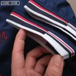 Áo Thun Nam Có Cổ Phối Màu Thêu Chữ