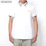 Áo Thun Nam Có Cổ Phối Màu Thêu Chữ