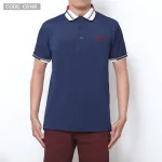 Áo Thun Nam Có Cổ Phối Màu Thêu Chữ