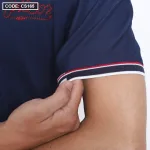 Áo Thun Nam Có Cổ Phối Màu Thêu Chữ