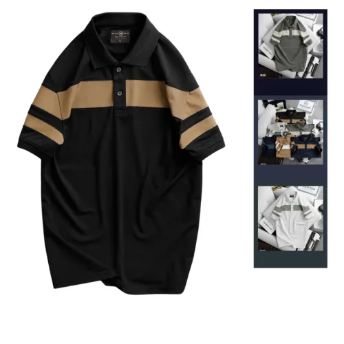 Áo Thun Nam Có Cổ Phối Sọc Độc Đáo (Có Size 3XL)