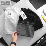 Áo Thun Nam Cổ Tròn 2 Màu In Sọc Ngang Ngực (Có Size 3XL)