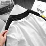 Áo Thun Nam Cổ Tròn 2 Màu In Sọc Ngang Ngực (Có Size 3XL)