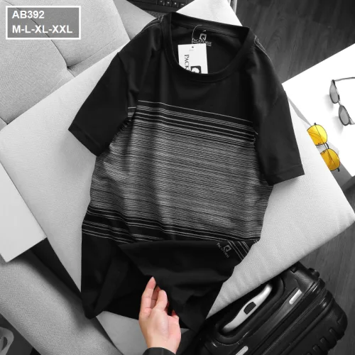 Áo Thun Nam Cổ Tròn 2 Màu In Sọc Ngang Ngực (Có Size 3XL)