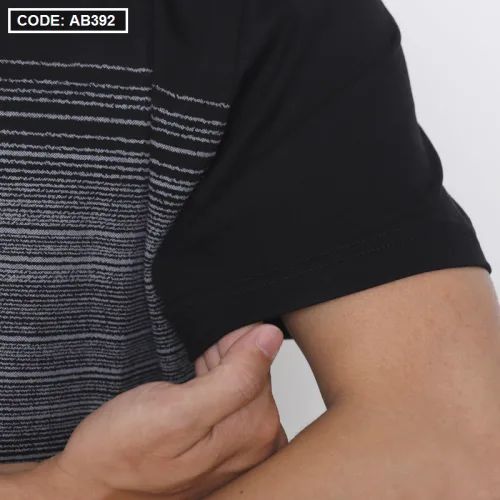 Áo Thun Nam Cổ Tròn 2 Màu In Sọc Ngang Ngực (Có Size 3XL)
