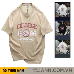 Áo Thun Nam Cổ Tròn - Áo Nam In Chữ College 1986 Trước Ngực Trẻ Trung Năng Động (Size Từ M Đến XXL)
