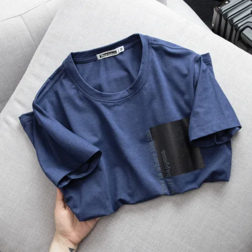 Áo Thun Nam Cổ Tròn Cotton In Hoạ Tiết Lạ Mắt