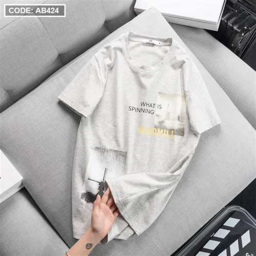 Áo Thun Nam Cổ Tròn Cotton In Hoạ Tiết Lạ Mắt