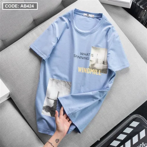 Áo Thun Nam Cổ Tròn Cotton In Hoạ Tiết Lạ Mắt
