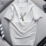 Áo Thun Nam Cổ Tròn Cotton In Tuần Lộc 3D