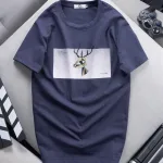 Áo Thun Nam Cổ Tròn Cotton In Tuần Lộc 3D
