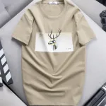 Áo Thun Nam Cổ Tròn Cotton In Tuần Lộc 3D