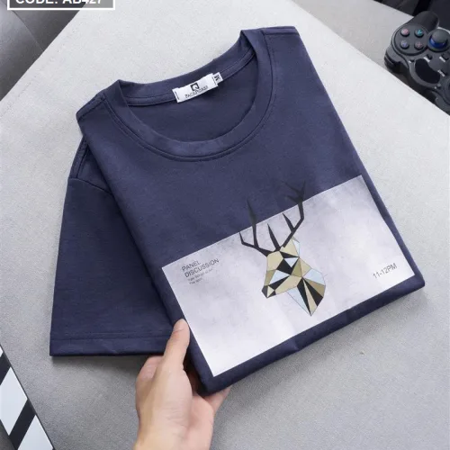 Áo Thun Nam Cổ Tròn Cotton In Tuần Lộc 3D